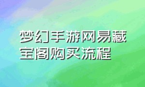 梦幻手游网易藏宝阁购买流程