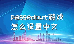 passedout游戏怎么设置中文