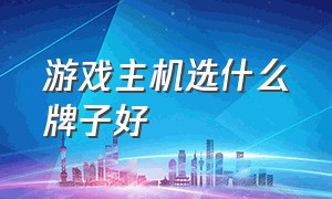 游戏主机选什么牌子好