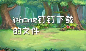 iphone钉钉下载的文件