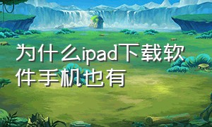 为什么ipad下载软件手机也有