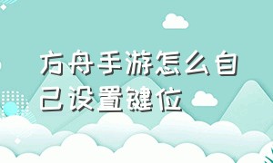 方舟手游怎么自己设置键位