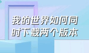 我的世界如何同时下载两个版本