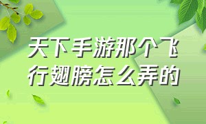 天下手游那个飞行翅膀怎么弄的