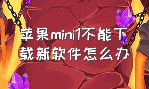 苹果mini1不能下载新软件怎么办