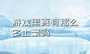 游戏里真有那么多土豪吗