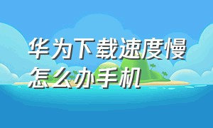 华为下载速度慢怎么办手机（华为手机下载太慢怎么办）