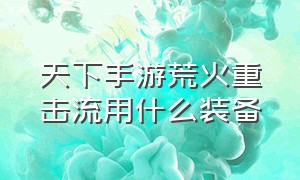 天下手游荒火重击流用什么装备（天下手游新职业荒火）