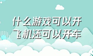 什么游戏可以开飞机还可以开车