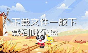 下载文件一般下载到哪个盘