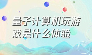 量子计算机玩游戏是什么体验