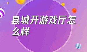 县城开游戏厅怎么样