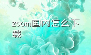 zoom国内怎么下载（zoom怎么样下载）