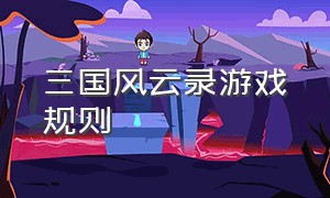 三国风云录游戏规则（三国风云录攻略）