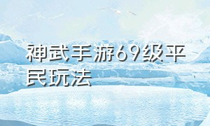 神武手游69级平民玩法