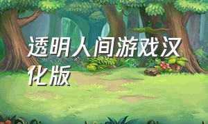 透明人间游戏汉化版