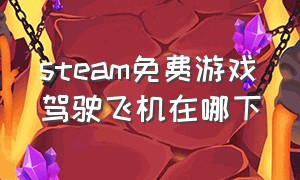 steam免费游戏驾驶飞机在哪下（steam支持方向盘免费开车游戏）