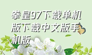 拳皇97下载单机版下载中文版手机版