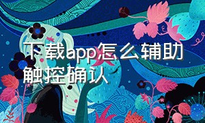 下载app怎么辅助触控确认（下载app辅助触控怎么设置）