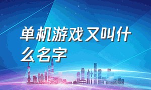 单机游戏又叫什么名字（老的单机游戏叫什么名字）