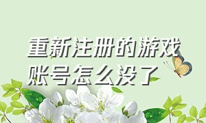 重新注册的游戏账号怎么没了