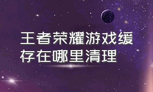 王者荣耀游戏缓存在哪里清理