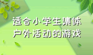 适合小学生集体户外活动的游戏