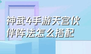 神武4手游天宫伙伴阵法怎么搭配