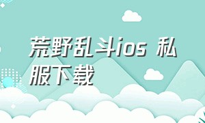 荒野乱斗ios 私服下载