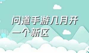 问道手游几月开一个新区