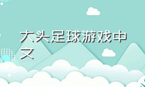 大头足球游戏中文