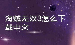 海贼无双3怎么下载中文