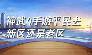 神武4手游平民去新区还是老区