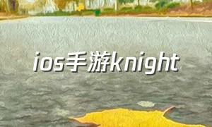 ios手游knight