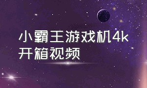小霸王游戏机4k开箱视频（小霸王游戏机主机测评视频）