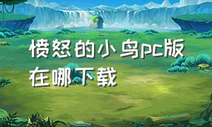 愤怒的小鸟pc版在哪下载