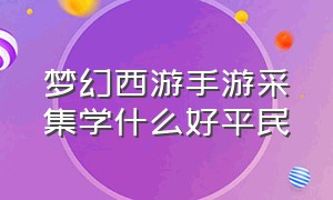 梦幻西游手游采集学什么好平民