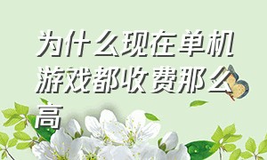 为什么现在单机游戏都收费那么高