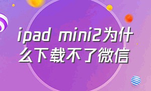 ipad mini2为什么下载不了微信