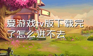 爱游戏tv版下载完了怎么进不去（爱游戏这个软件下架了吗）