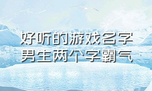 好听的游戏名字男生两个字霸气（游戏名字大全霸气的男生两个字）