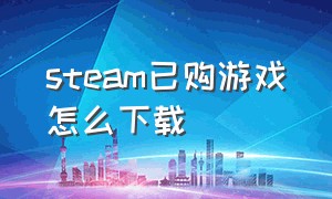 steam已购游戏怎么下载