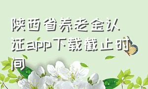 陕西省养老金认证app下载截止时间