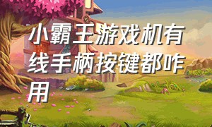 小霸王游戏机有线手柄按键都咋用（小霸王游戏机手柄按键设置图解）