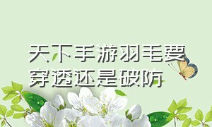 天下手游羽毛要穿透还是破防