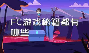 FC游戏秘籍都有哪些