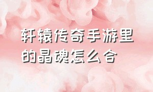 轩辕传奇手游里的晶魂怎么合