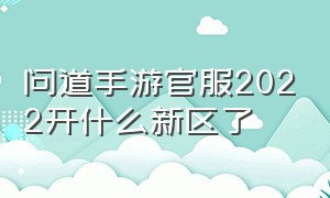 问道手游官服2022开什么新区了（问道手游官服官网什么时候开大区）