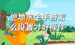 绝地求生手游怎么设置才好操作