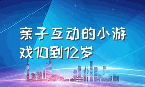 亲子互动的小游戏10到12岁